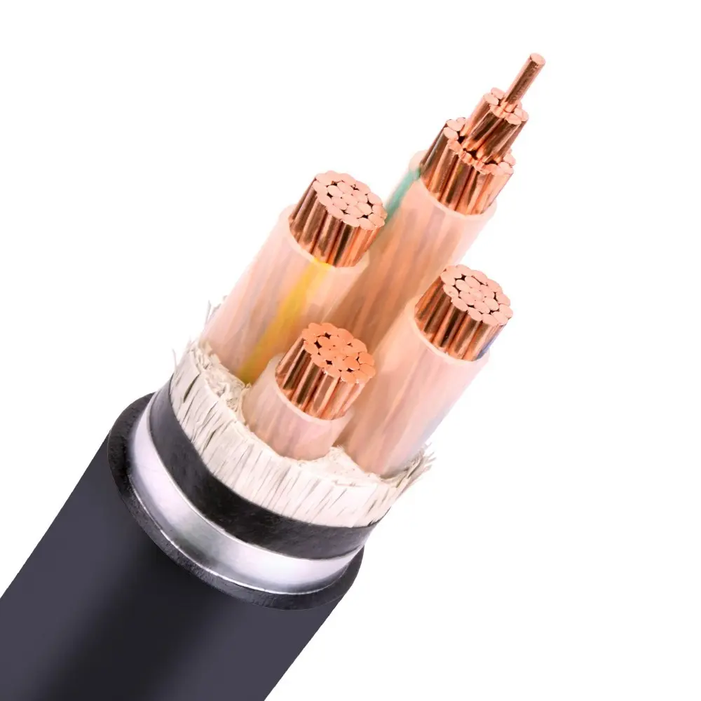 Электрический бронированный кабель низкого напряжения CU/XLPE/STA/PVC 0,6/1 кВ 90 градусов 4*35 мм2 4*50 мм2 4*70 ммм2 4*95 мм2