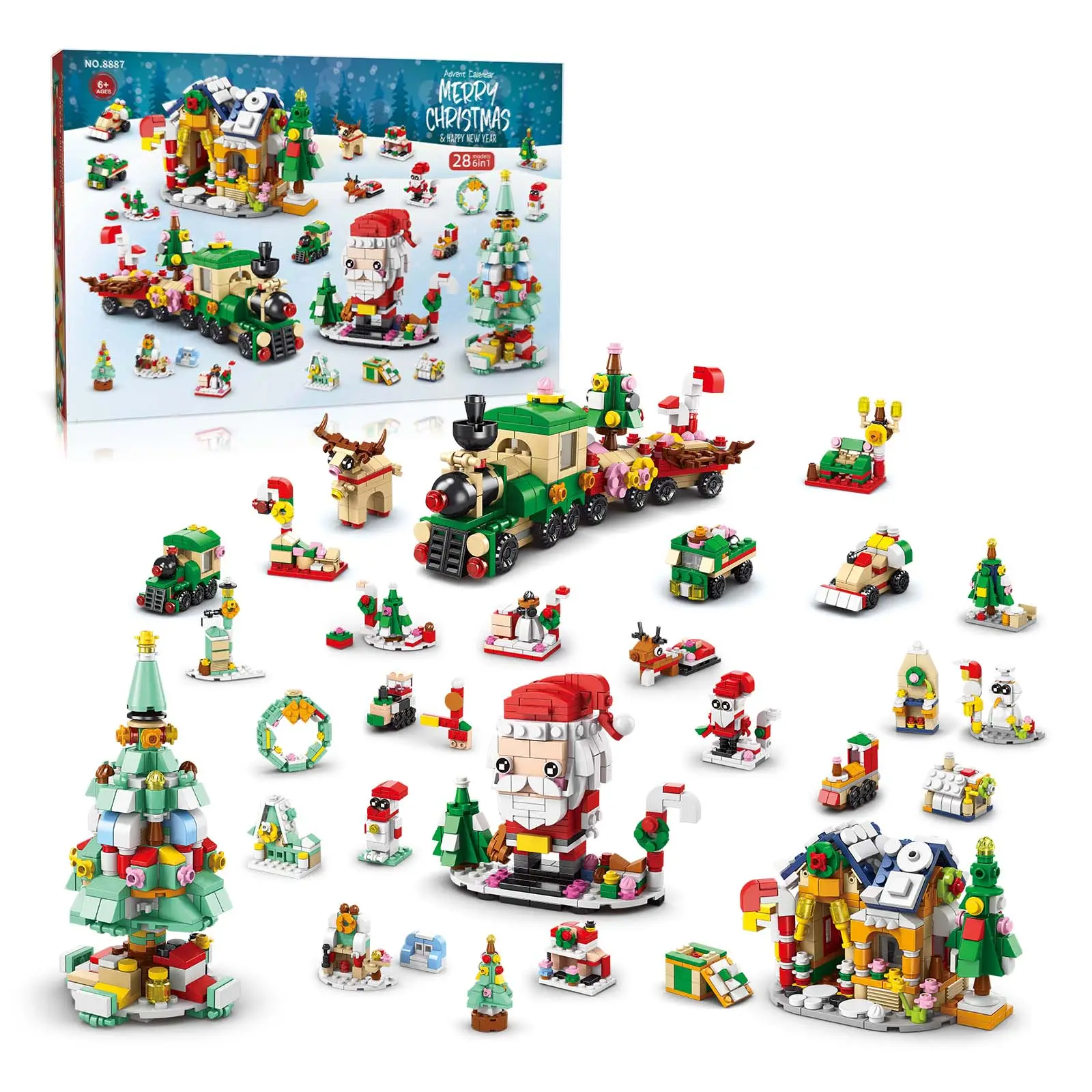 2023 nuovi regali di festa di natale assemblaggio fai da te Puzzle giocattoli ornamenti di natale Building Block giocattolo per bambini