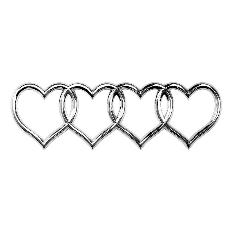 Quatre anneaux d'amour en argent