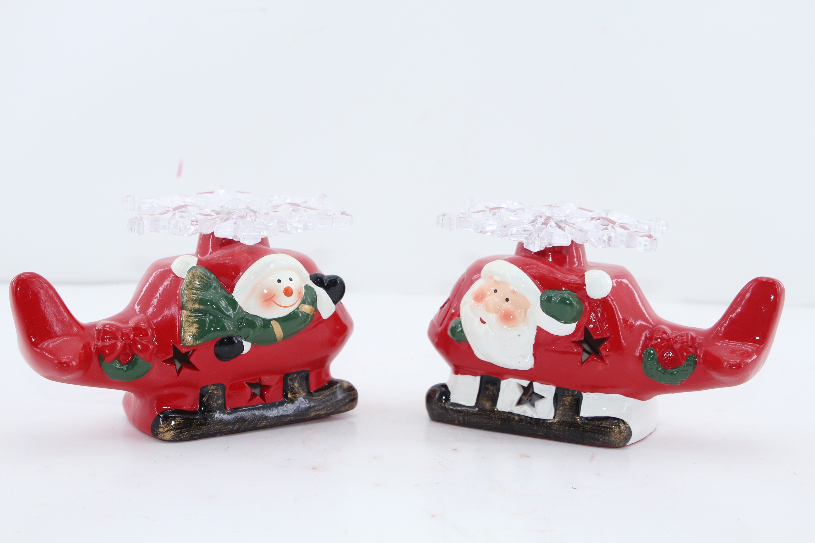 Christmas Santa Sitting Red Plane Decoration Figurine Classic Holiday Ornament gifts collection