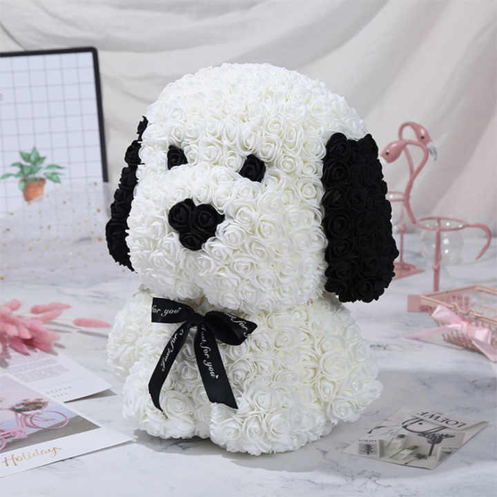 25cm Rosa Blanca perro