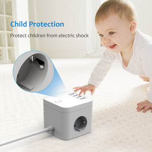Toma de corriente de 3 vías, extensión USB, protección contra sobretensiones, venta al por mayor - Product Image 3