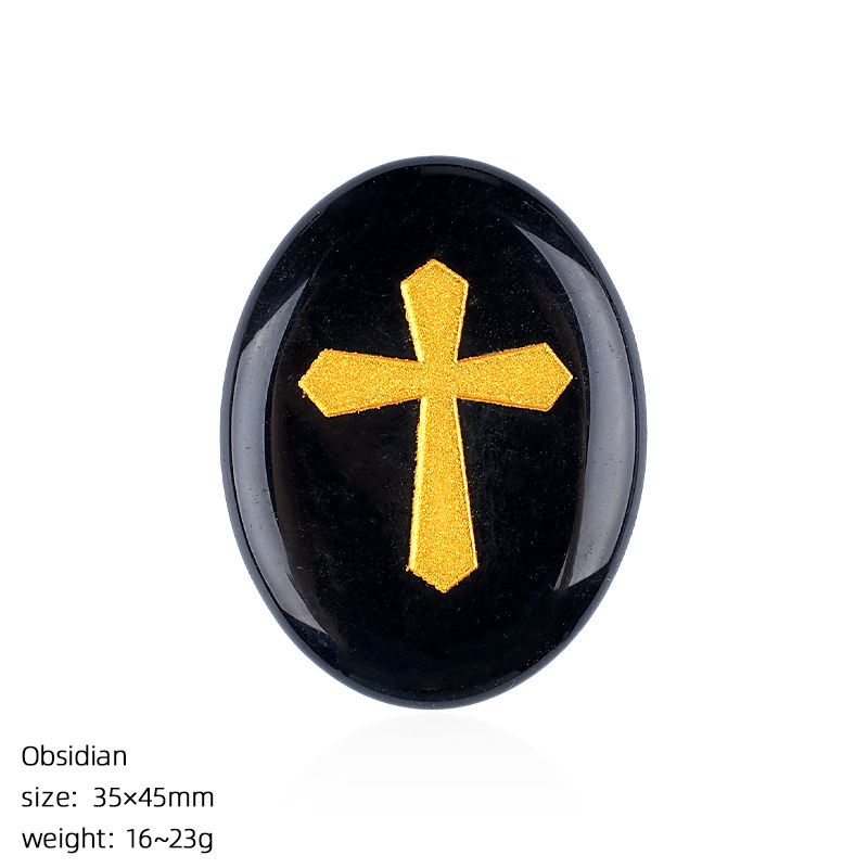 Obsidian palm stone