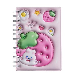 B6 Spiral Soft Cover Fruits and Rabbit <strong>Notebook</strong> with Colored Loose-leaf Paper Student Horizontal Line <strong>Exercise</strong> Book 80 Sheets - Product Image 1