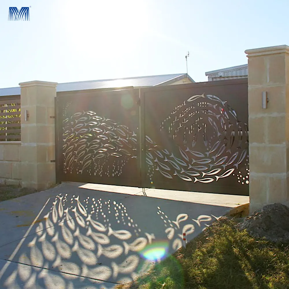 Faltbare Aluminium einzelne Außen preis Villa Eingang Haus Haupttor Tür Designs elektrische hochwertige Schmiedeeisen Tor