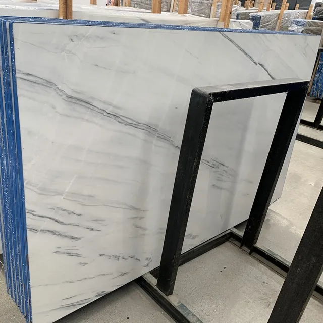 Bianco-losa de mármol azul para encimera, azulejos de mármol blanco Melano italiano, Vanitytop, precio barato