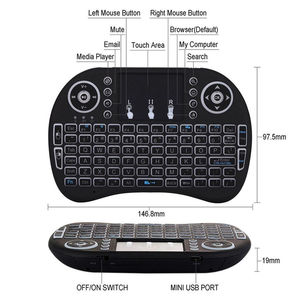2023 nuevo estilo 2,4 GHz i8 Mini teclado inalámbrico con panel táctil y retroiluminación LED con receptor USB remoto 2,4G para ResTberry LG TV - Product Image 4