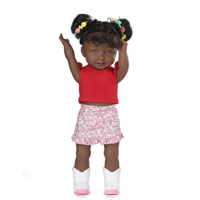 핫 세일 살아있는 아기 장난감 인형 소녀 검은 피부 미국 일본 인형 아프로 헤어 소리
