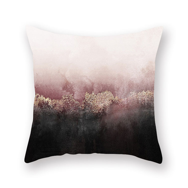 ins Nordic style rose gold pink peach skin velvet cushion cover geometric patchwork velvet cushion cover sofa seat cushion cover