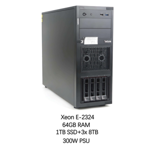 Mới Lenovo thinksystem st258v2 Xeon E-2324 64GB Ram 1TB SSD + 3x8TB HDD hot-swappable tùy chỉnh 4U tháp máy chủ - Product Image 1