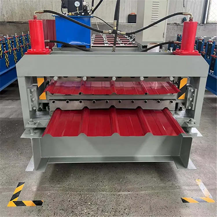 High Quality Automatic Steel Tile Roofing Shutter Sheet Tile Press Double Layer Roof Panel Roll Forming Machine