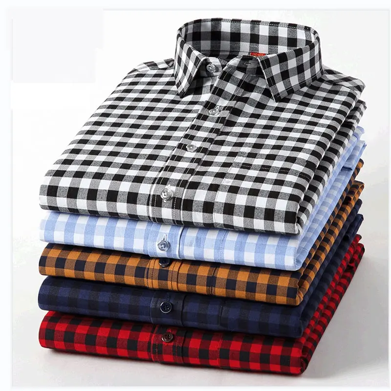 Рубашка мужская приталенная с длинным рукавом, Классическая блуза из ткани Оксфорд, повседневная формальная рабочая одежда, большие размеры, на лето