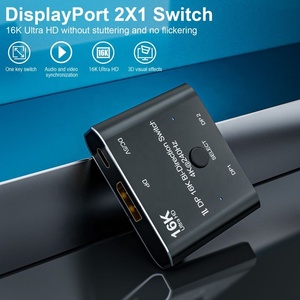 DisplayportDP双方向スイッチスプリッター2 In 1 Out 1 In 2 Outビデオスイッチャー2x1 1x2 16K 60Hz 8K 60Hz 4K 144Hz 240Hz - Product Image 3