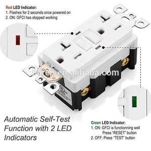 Barep UL/CUL gelistet US Duplex Selbst test TR Wand sicherheit GFCI GFI Steckdose Elektrische Toma De Corriente Steckdose 20 Ampere - Product Image 2