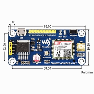 SIM800C GSM/GPRS HAT GSM/GPRS/Blt funzionalità di comunicazione per Raspberry Pi inviare facilmente messaggi - Product Image 2