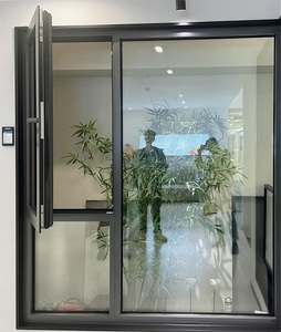 Ventana abatible francesa de diseño simple con marco de aluminio Estilo abierto oscilante para casa privada o edificio comercial