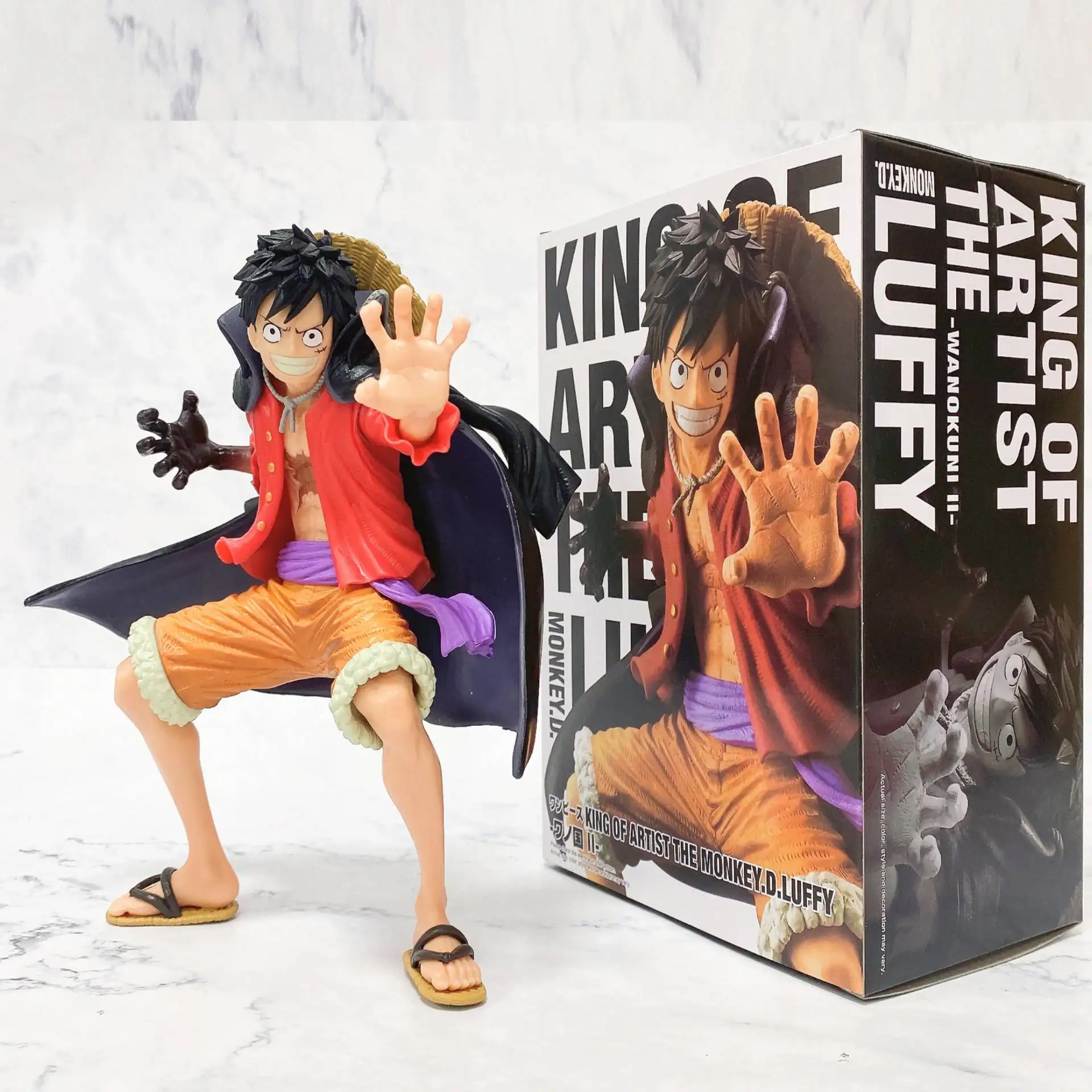 Caja de 18,5 cm, 1 pieza, personajes de Luffy, figuras de Anime, modelo de soporte, figuras de escritorio, juguetes para niños y niñas