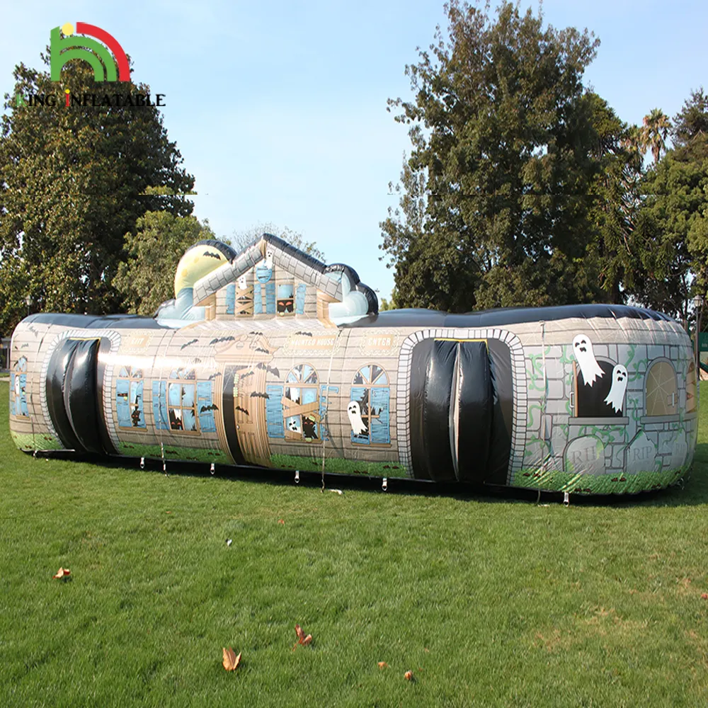 Laberinto inflable para casa encantada, laberinto inflable gigante con temática de Halloween, en venta