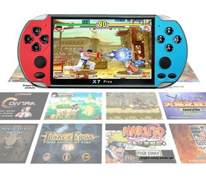 X7PLUS คอนโซลเกม PSP แบบพกพา X12มินิย้อนยุคขนาดใหญ่5.1นิ้วที่ชาร์จได้ GBA/Arcade คอนโซลสีแดงสีขาว Wi-Fi