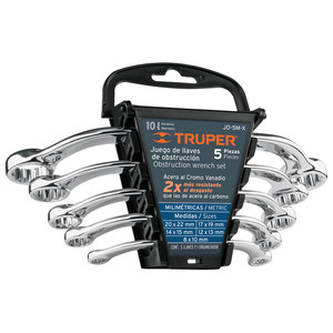 Truper JO-5M-X Set of 5 <strong>C</strong>-<strong>Shaped</strong> Obstruction <strong>Keys</strong> for Tightening Fasteners-Wrench Tool - Product Image 1