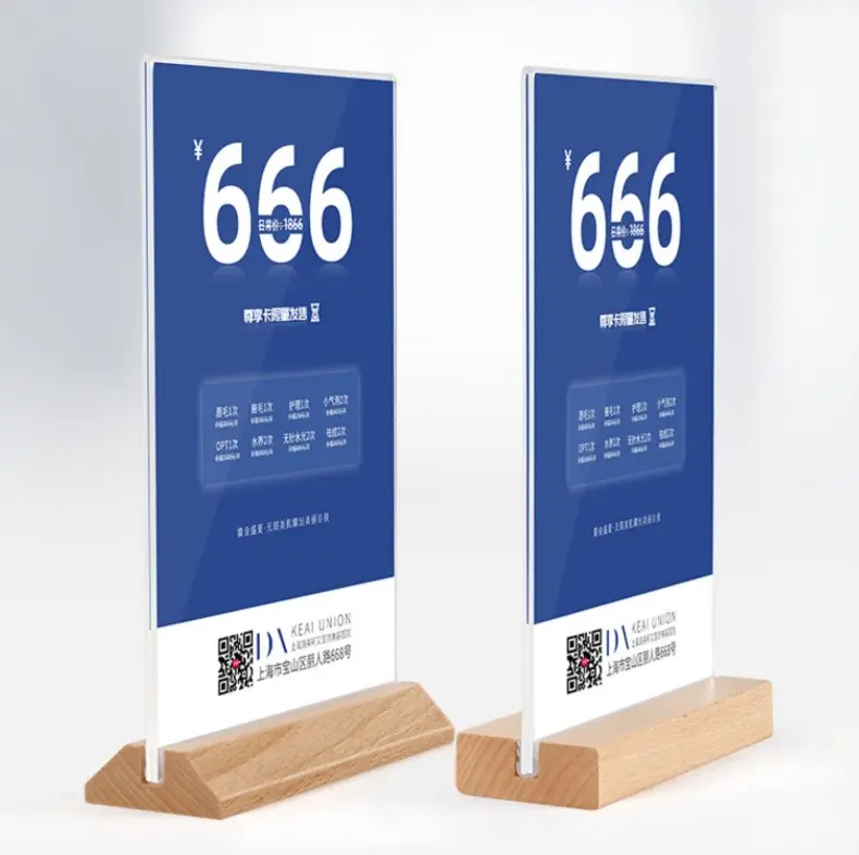 wholesale acrylic and wood label sign holder