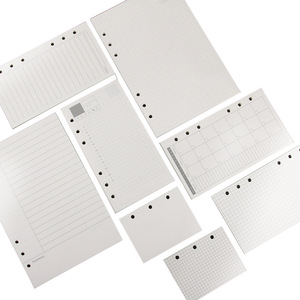 A4 A5 A6 A7 B5 Insertar Recargas 6 Agujeros Carpeta de anillas de hojas sueltas Núcleo interno 100g páginas de papel para Diario planificador diario - Product Image 1