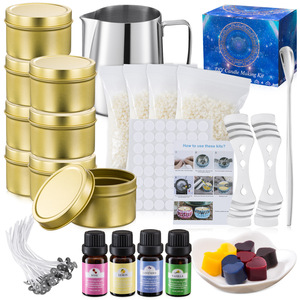 Diy <span class=keywords><strong>Starter</strong></span> อุปกรณ์กระป๋องถั่วเหลืองหอมขี้ผึ้ง Luxury เทียนทำชุดแต่งหน้าชุด