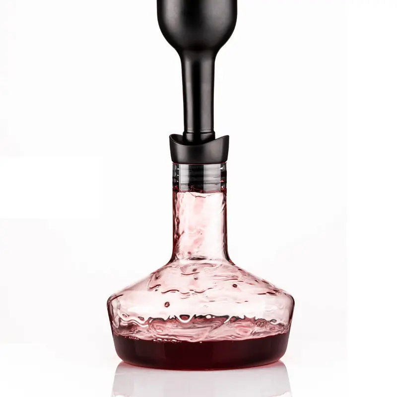 سدادة زجاجة كرفان أحمر كريستالي مع زجاجة تنفس