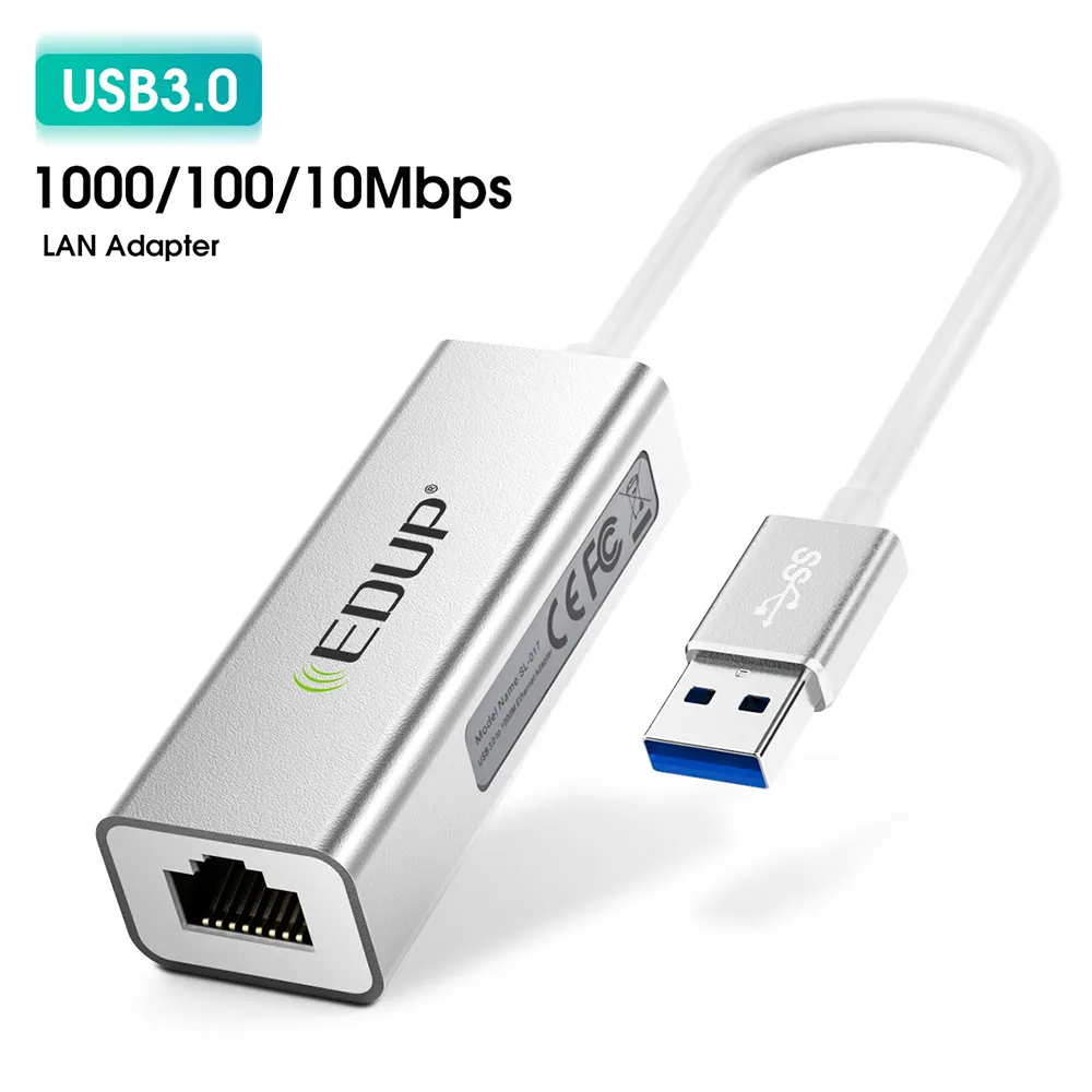 EDUP USB 3.0 zu RJ45 Ethernet 10/100/1000M Gigabit Network Adapter für Desktop,Laptop,Notebook