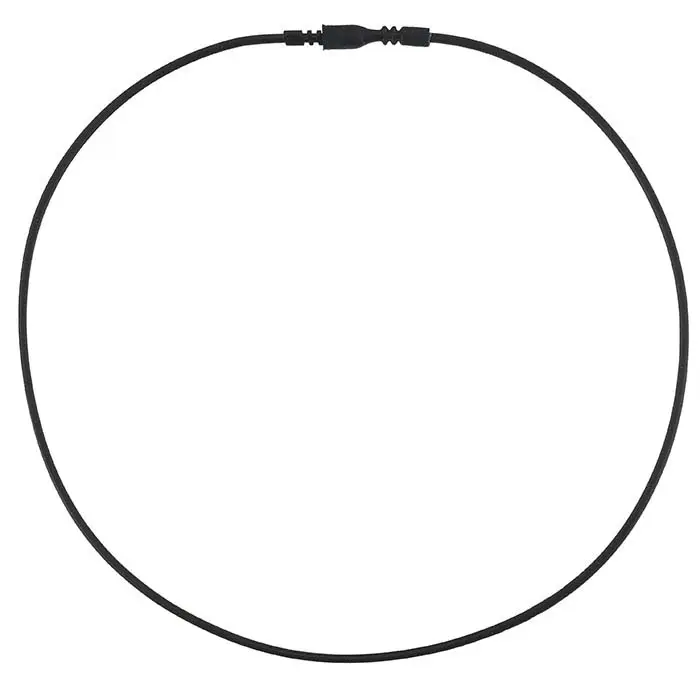 Eco-friendly 24 inch long Black Silicone Rubber 2mm Tubing Cord Necklace with Locking Clasp