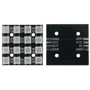 16 Bit RGB 4 × 4 4 × 4 LED WS2812B WS2812 5050 RGB LED Matrix Integrated Drive Drivers Board LED-Modul für Arduino - Product Image 1
