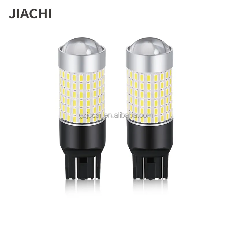 JIACHI-bombilla Led de alto brillo para coche, luz estroboscópica de freno de 7443 K BAY15S, T20 3014 W21/5W, 6000 144SMD, enchufe de 12V-24V