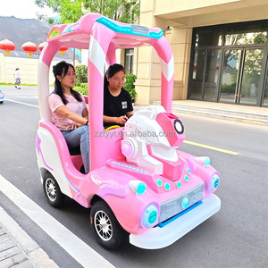 大型タイヤ子供用電動アミューズメントカー新モデルグラスファイバーロボット小型ダブルシーターカラーライトバンパー