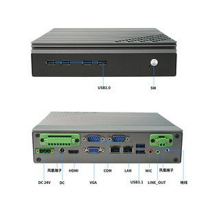 4番目の産業用PC 4030U 4300U4500Uミニコンピューター用の広い電圧範囲9〜36V 2 * COM 2 * LAN産業用ミニPC - Product Image 6