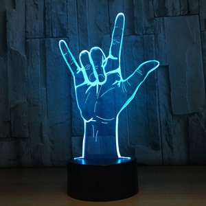 我爱你签名3D夜灯仪器灯7色发光二极管u盘床头灯家居装饰儿童玩具礼品