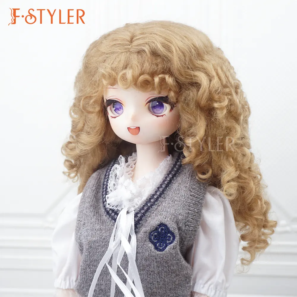 FSTYLER Doll Wigs Mohair Discount Clearance Wholesale Factory Customization Doll Accessories Messy Curly Hair for BJD doll