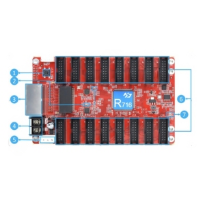 HUIDU sistema asincrono sincrono HD-R716 Led Display di controllo HUB75E porta scheda di ricezione per Display a LED - Product Image 1