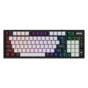 คีย์บอร์ดกลสวิตซ์3โหมด96ปุ่มสีแดงพร้อมปุ่ม RGB backlit PBT keycaps คีย์บอร์ดเกม RGB แบบมีสายสำหรับนักเล่นเกม - Product Image 1