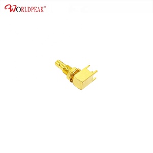 SMB PCB dayanağı koaksiyel konnektör SMB erkek tak RF koaksiyel adaptörü sağ açı lehim PCB paneli monte dönüştürücü 4 Pins - Product Image 5