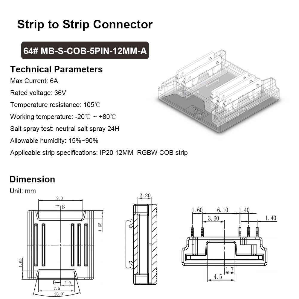 64# MB-S-COB-5PIN-12MM-A
