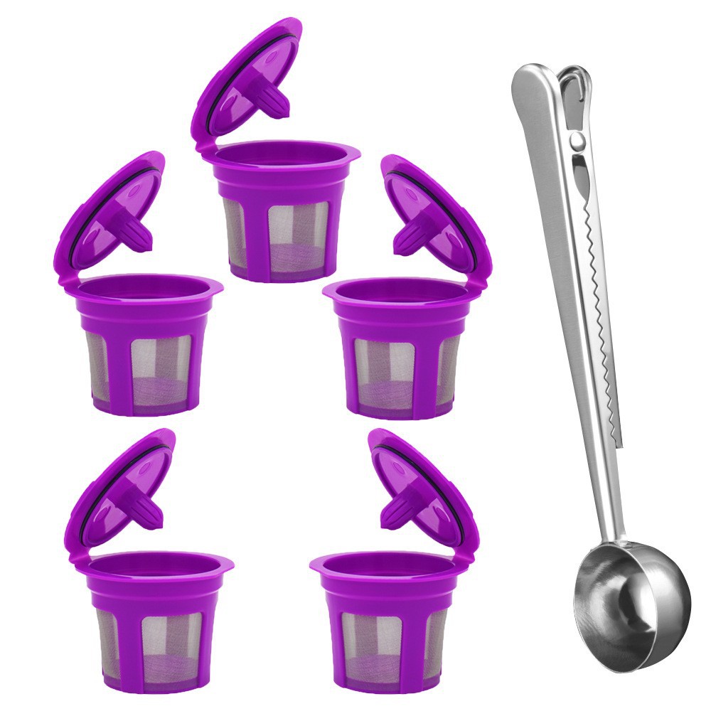 Purple-5Pcs+Scoop of clip-Color box