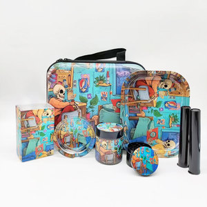 Tùy Chỉnh Bán Buôn Hút Phụ Kiện Thiết Lập Khói Kit Set Cán Khay Jar Máy Xay Cán Máy Lưu Trữ Ống - Product Image 2