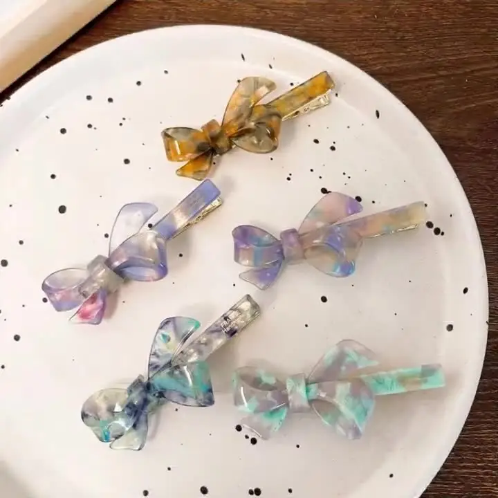 2023 fiore coreano snap bobby pins fermagli per capelli fermagli per capelli in acetato di lusso archi forcine per accessori per ragazze da donna