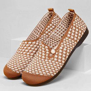 2025 Spring Summer New Style Cross-Border Flying Weaver Shoes One-Pedal Flat Bottom Comfortable Walking Style for Middle-Aged - Product Image 5