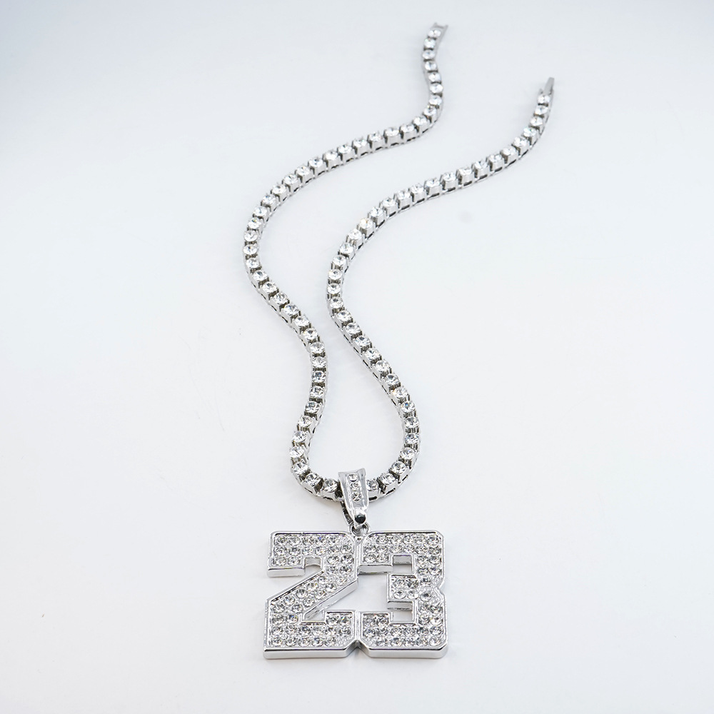 Silver with tennis chain-18inch