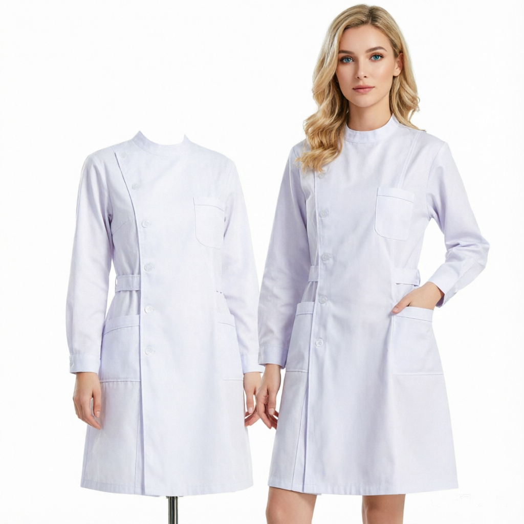 Blanco, largo, talla 3.