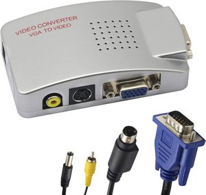 Adaptador VGA a RCA Convertidor compuesto de VGA a video S-Video para monitores HDTV