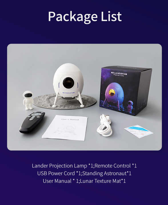 Type-C Remote Control LED Nebula Ceiling Galaxy Projector Modern Ambient Lighting Space Capsule Night Light Kids Gift