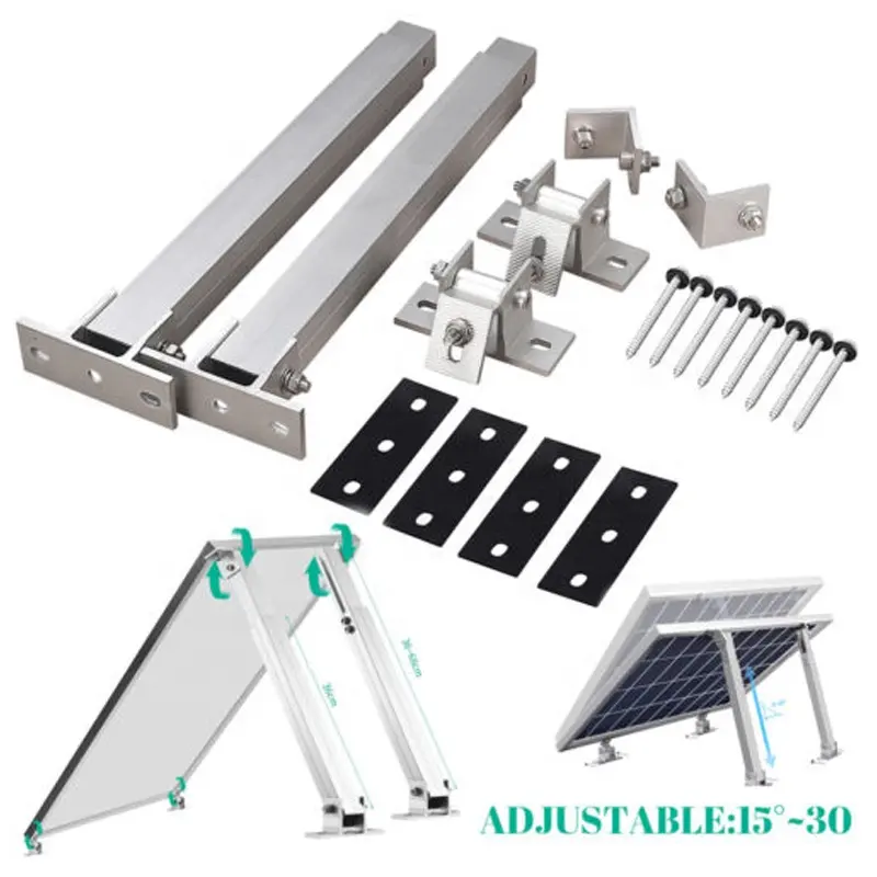 Sistema de soporte de aluminio para paneles solares, montaje de panel solar, soportes de perfil de aluminio ajustables