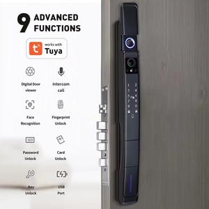 TUYA Wi-Fi Smart <strong>Lock</strong> Waterproof IP 64 3D Face &amp; Fingerprint Recognition for Aluminum &amp; Wooden Door Black <strong>Key</strong> - Product Image 3